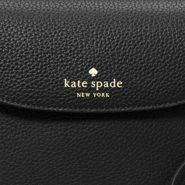 Kate Spade Crossbody Bag Sling Monica Pebbled Leather Mini Flap Crossbody Black # KF364