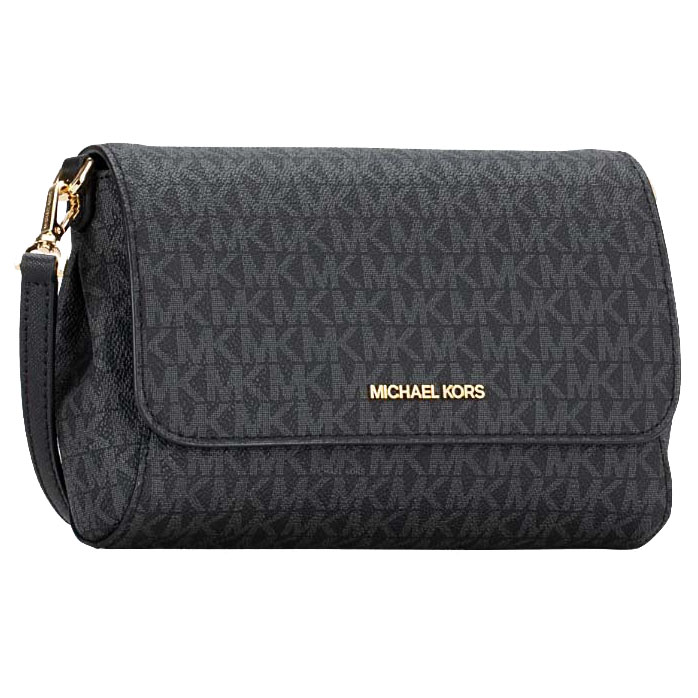 Michael Kors Crossbody Bag Sling Pouch Medium Convertible Pouchette Jet Set Item Black # 35H8GTTC6B