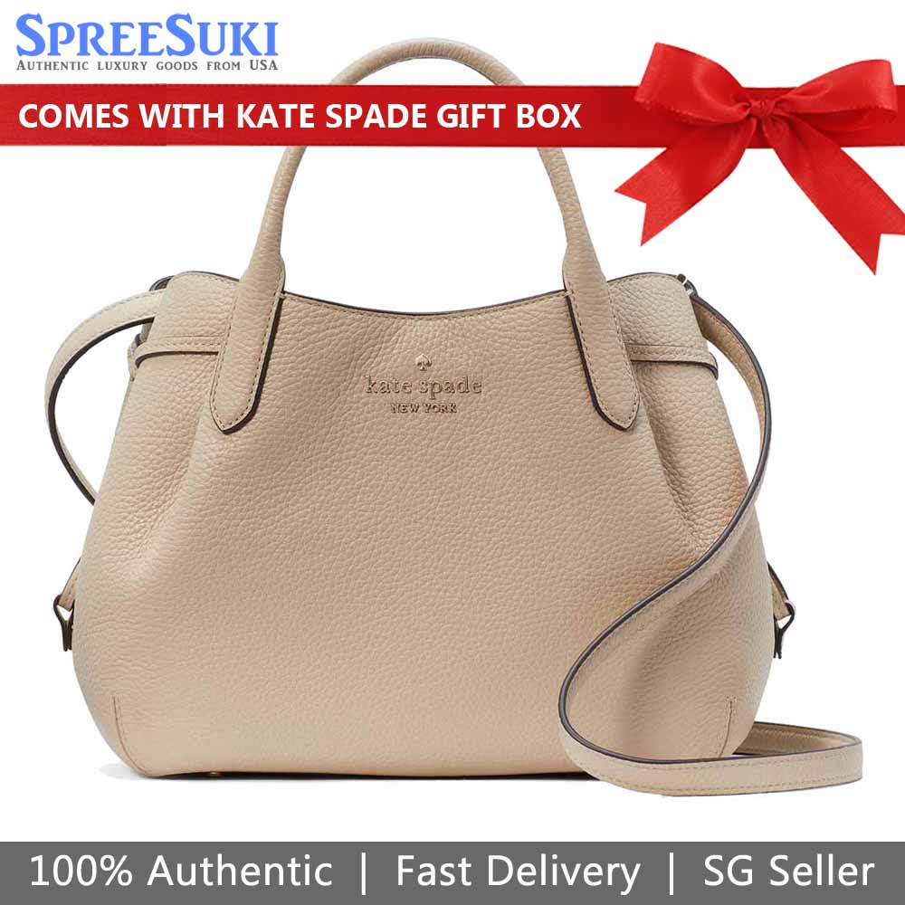 Kate Spade Crossbody Bag Sling Pebbled Leather Dumpling Small Satchel Light Sand Beige Nude # K8135