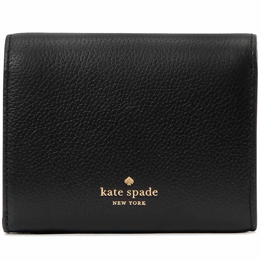 Kate Spade Small Wallet Kayla Pebble Leather Small Lzip Black # KK056