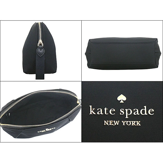 Kate Spade Chelsea Nylon Cosmetic Pouch Bag Black # KH612