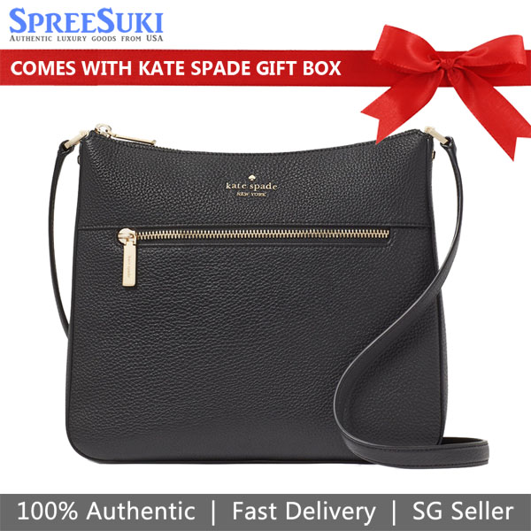 Kate Spade Lena Pebbled Leather Larg Black # KH431