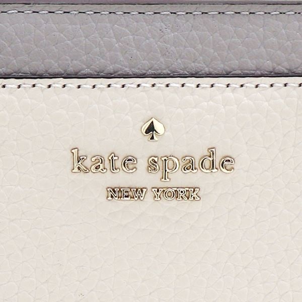 Kate Spade Lena Colorblock Pebbled Medium Compact Bifold Mountain Grey # KI834