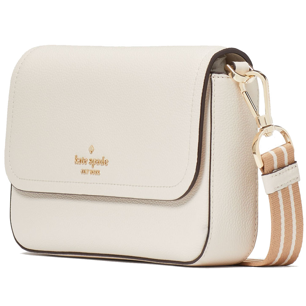 Kate Spade Crossbody Bag Sling Rosie Pebbled Leather Small Flap Parchment Off White # KA646