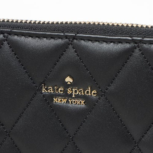 Kate Spade Long Wallet Carey Smooth Quilted Leather Wallet Black # KA590D1