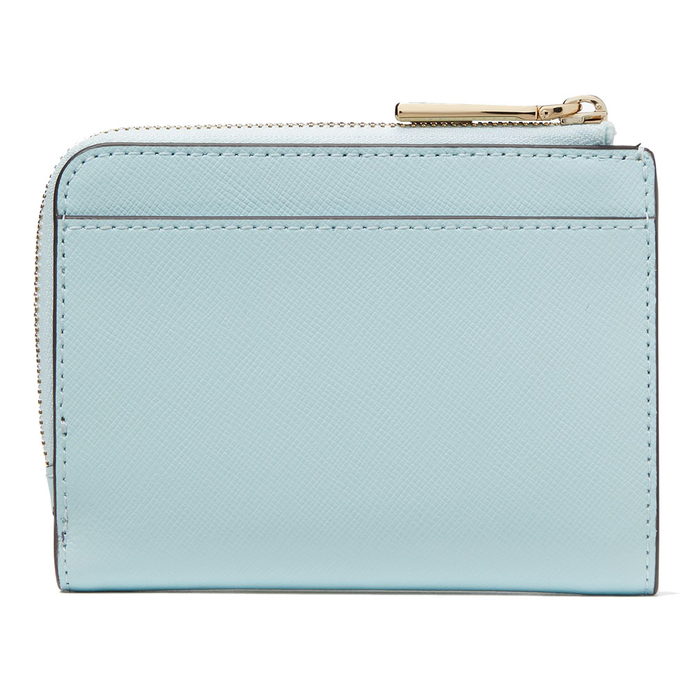 Kate Spade Small Wallet Madison Saffiano Leather Small Lzip Wallet Blue Glow # KH615D1