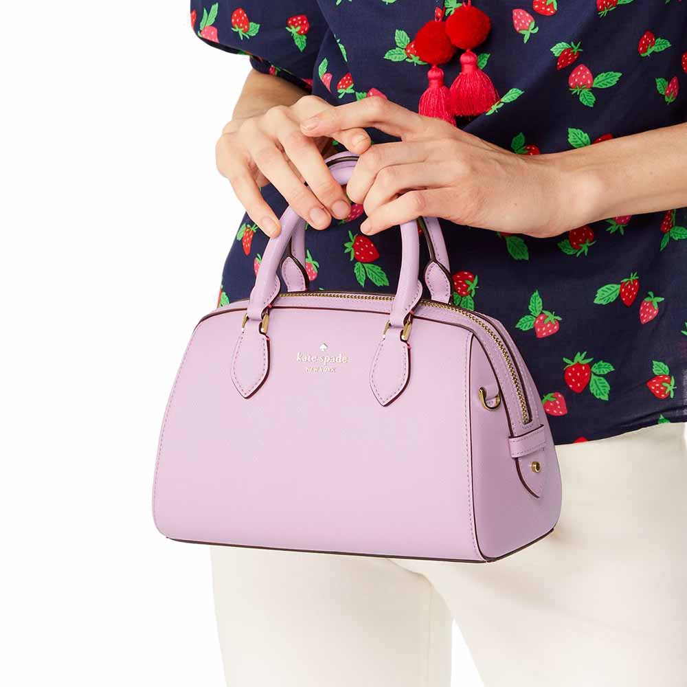 Kate Spade Madison Saffiano Leather Duffle Crossbody Bag Sling Berry Cream # KF493