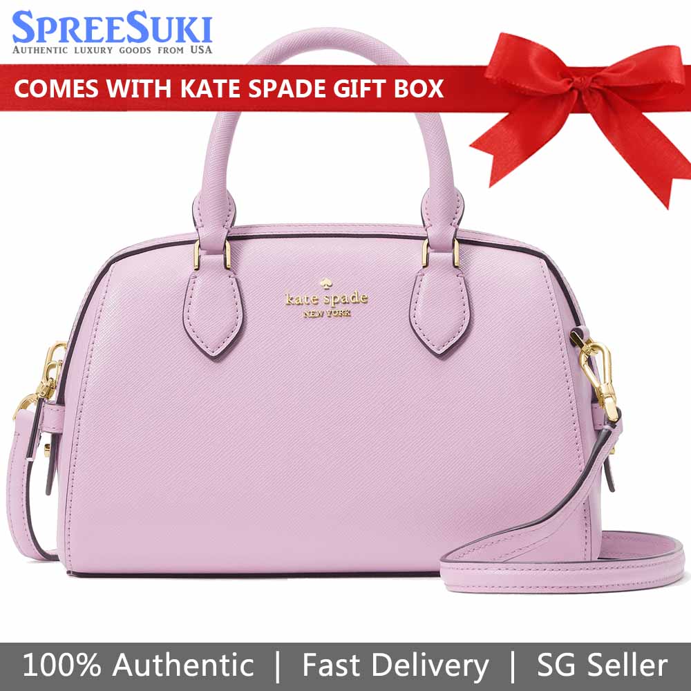 Kate Spade Madison Saffiano Leather Duffle Crossbody Bag Sling Berry Cream # KF493