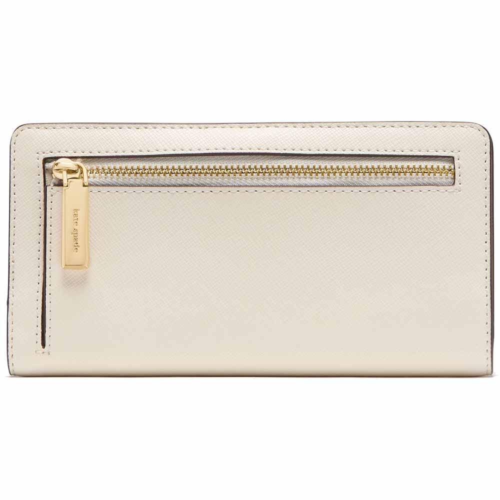 Kate Spade Long Wallet Medium Wallet Madison Saffiano Leather Large Slim Bifold Meringue Off White # KI366