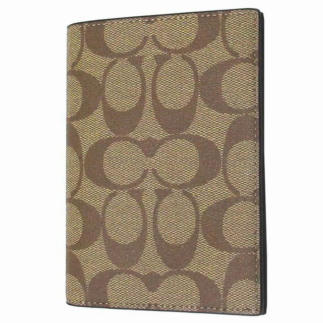 Coach Passport Case In Signature Canvas Tan Khaki # 93518