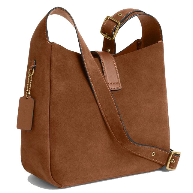 Coach Hadley Convertible Crossbody Bag In Suede Sienna # CW004