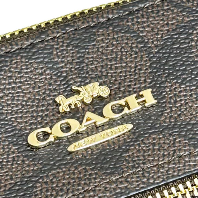 Coach Mini Rowan File Bag In Signature Canvas Walnut Black # CW325