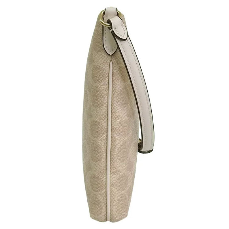 Coach Mini Rowan File Bag In Signature Canvas Sand Chalk # CW325