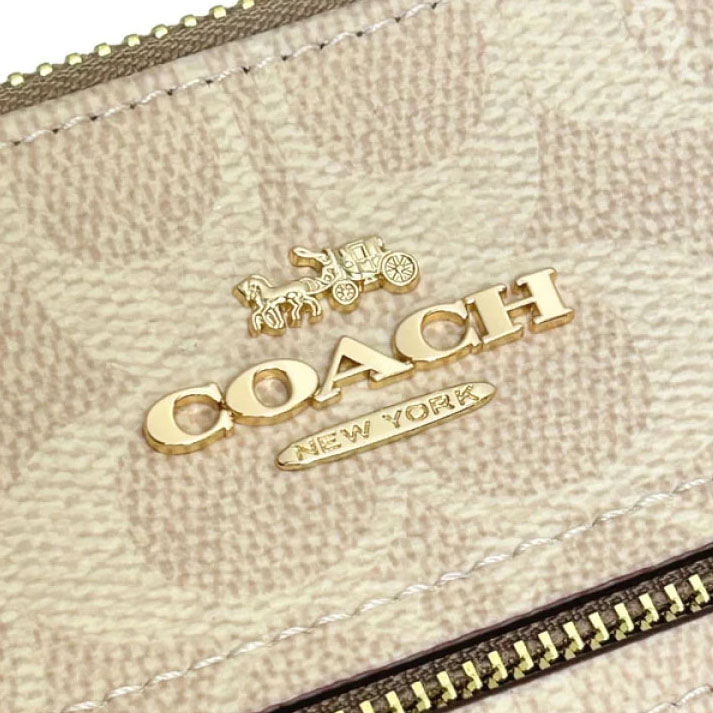 Coach Mini Rowan File Bag In Signature Canvas Sand Chalk # CW325