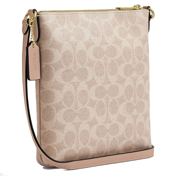 Coach Mini Rowan File Bag In Signature Canvas Silver Sand Taupe # CW325