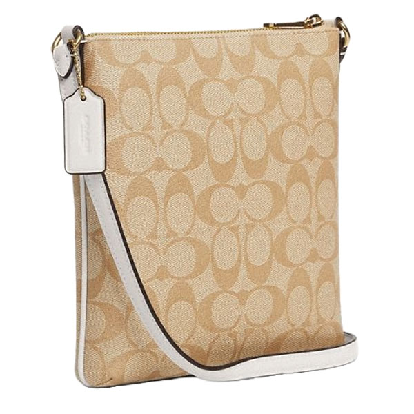 Coach Mini Rowan File Bag In Signature Canvas Light Khaki Chalk # CS182