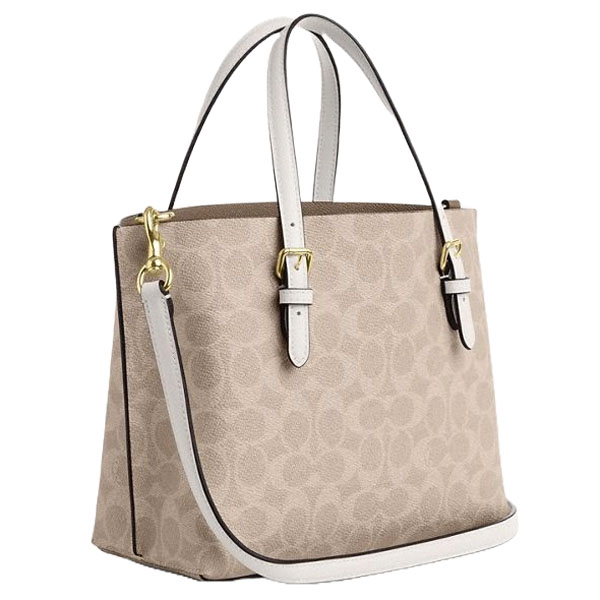 Coach Mollie Tote Bag 25 In Signature Canvas Sand Chalk # CV965