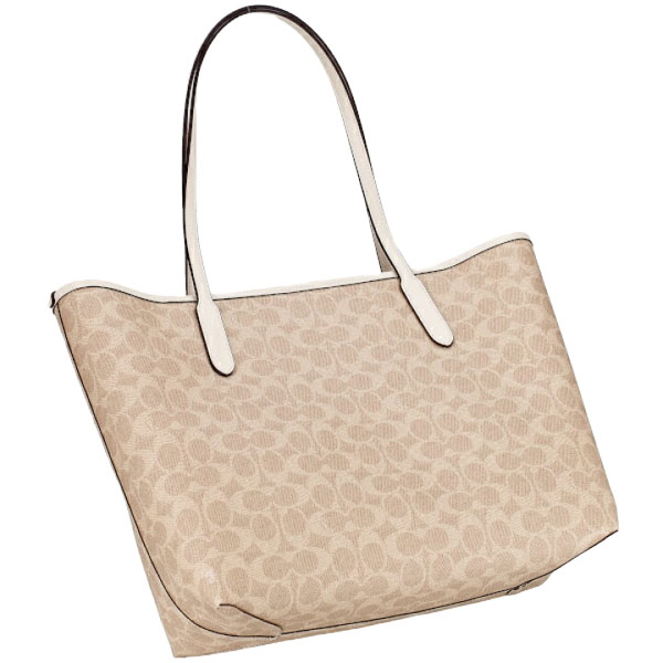 Coach City Tote Bag In Signature Canvas Sand Chalk # CV976