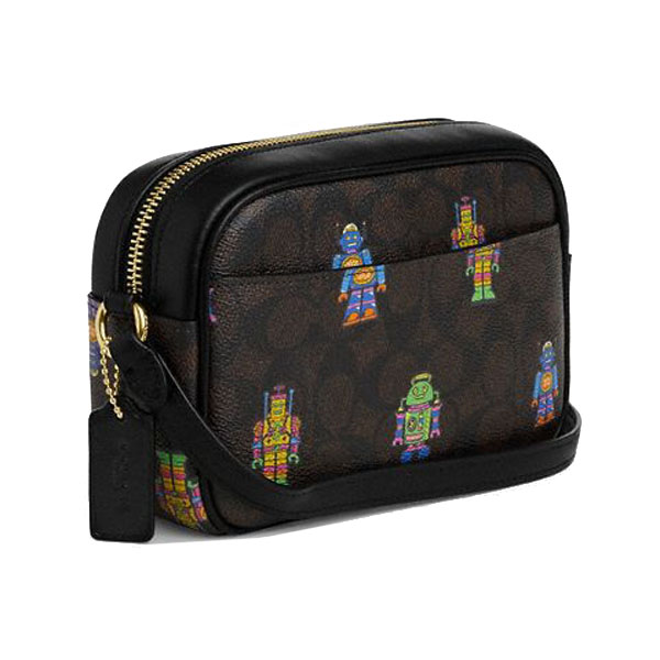 Coach Cosmic Coach Mini Jamie Camera Bag In Signature Canvas With Robot Print Walnut Multi # CW348