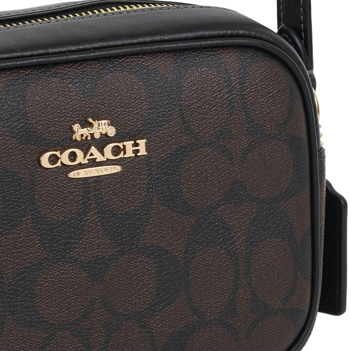 Coach Mini Jamie Camera Bag In Signature Canvas Brown Black # CQ874