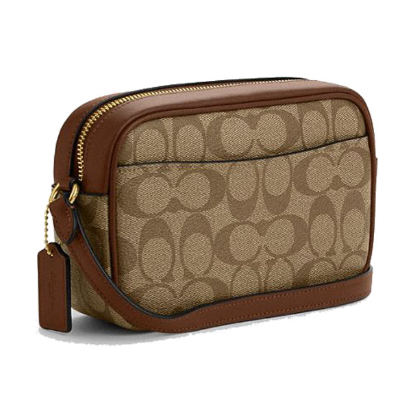 Coach Mini Jamie Camera Bag In Signature Canvas Khaki Saddle 2 # CQ874