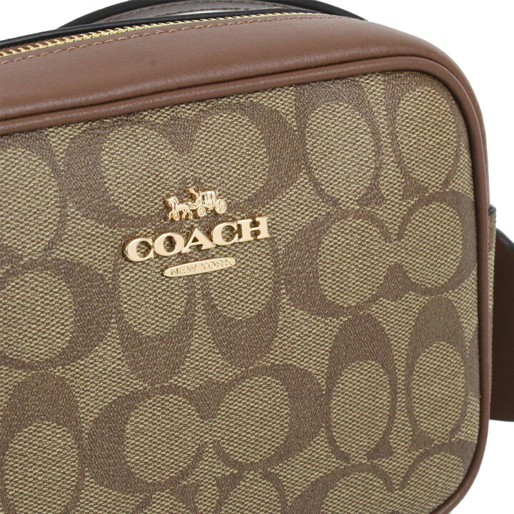 Coach Mini Jamie Camera Bag In Signature Canvas Khaki Saddle 2 # CQ874