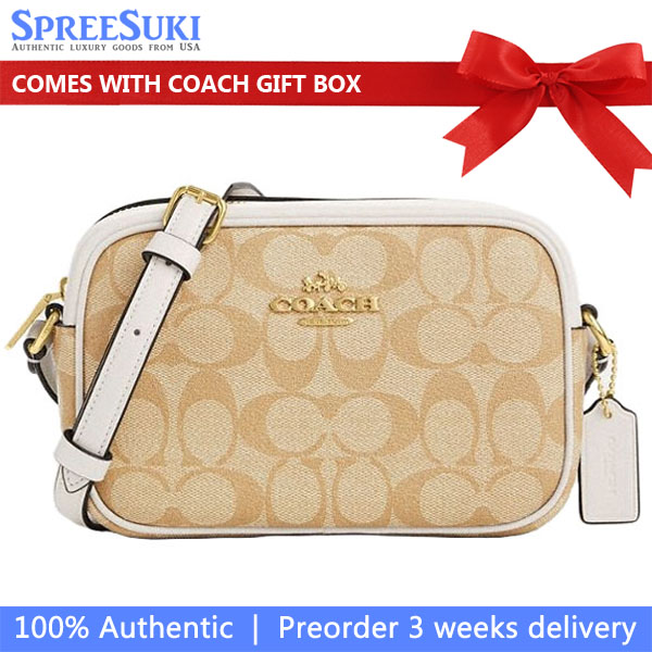 Coach Mini Jamie Camera Bag In Signature Canvas Light Khaki Chalk # CQ874