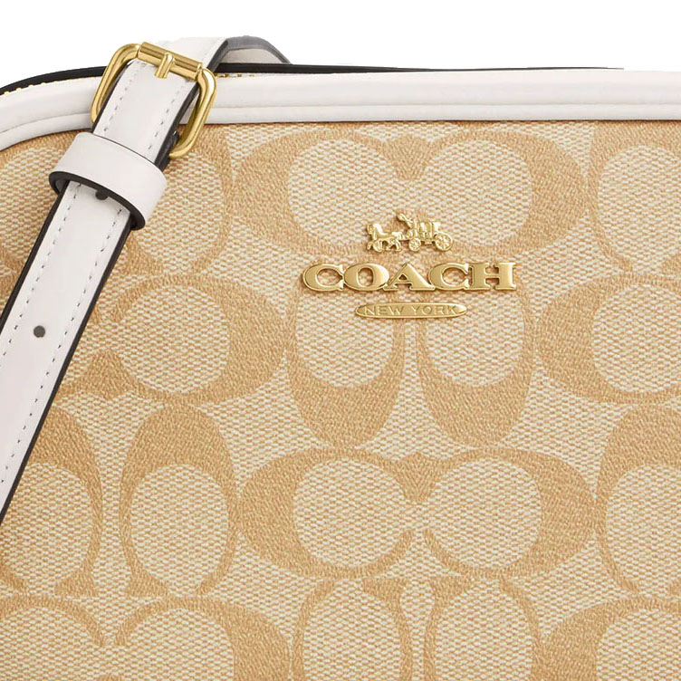 Coach Mini Jamie Camera Bag In Signature Canvas Light Khaki Chalk # CQ874