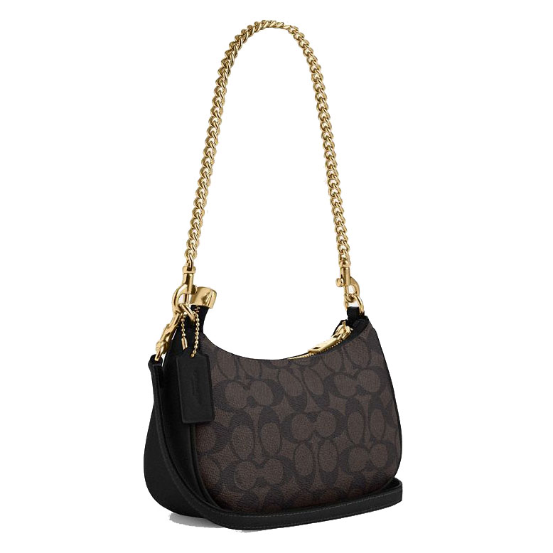 Coach Teri Mini Crossbody Bag In Signature Walnut Black # CW323