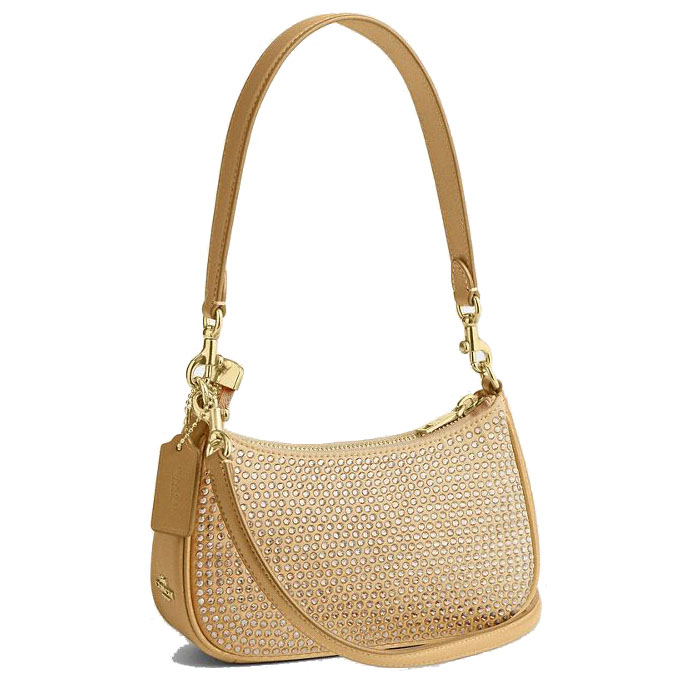 Coach Teri Mini Crossbody Bag With Crystal Yellow Gold # CW322