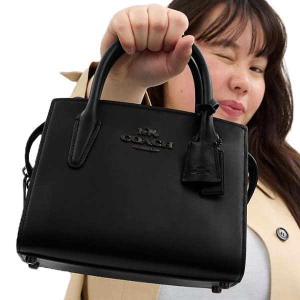 Coach Andrea Carryall Bag Black Copper Black # CP081