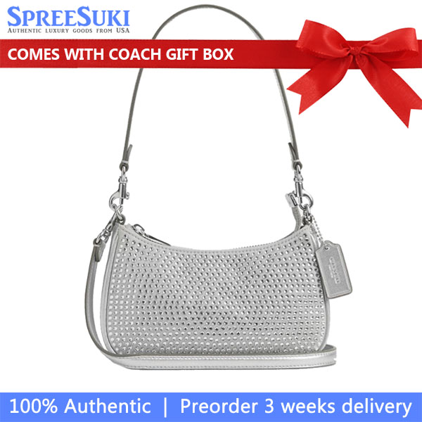 Coach Teri Mini Crossbody Bag With Crystal Silver # CW322