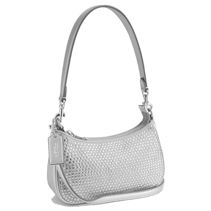 Coach Teri Mini Crossbody Bag With Crystal Silver # CW322