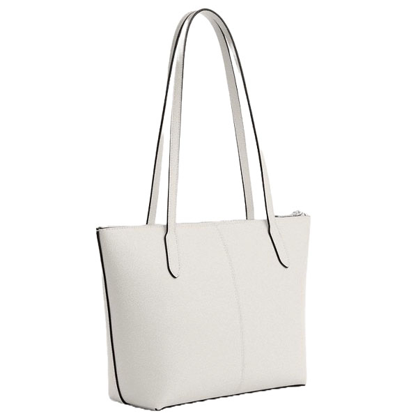 Coach Fiona Zip Tote Bag Silver Chalk # CW395