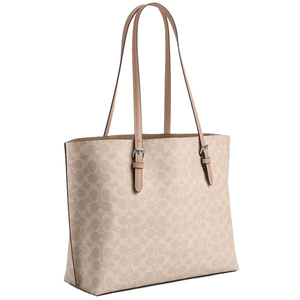 Coach Mollie Tote Bag In Signature Canvas Silver Sand Taupe # CV967