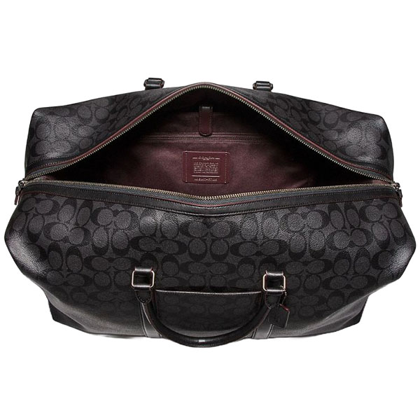 Coach Trekker Bag 52 In Signature Canvas Black Oxblood # 77895