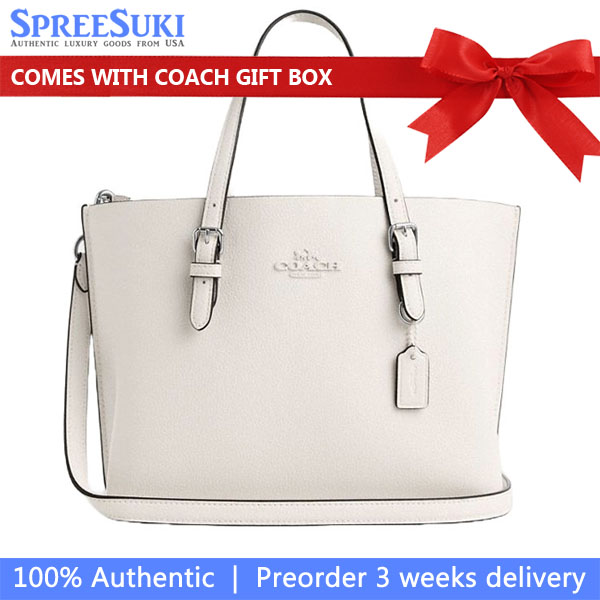 Coach Mollie Tote Bag 25 Silver Chalk # CV966