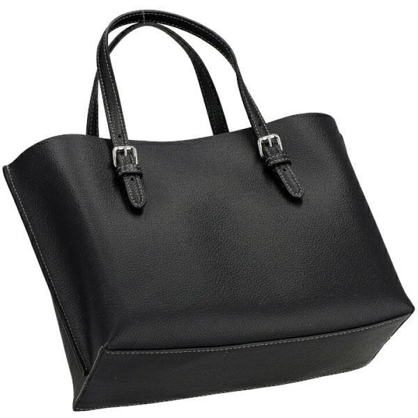 Coach Mollie Tote Bag 25 Silver Black # CV966