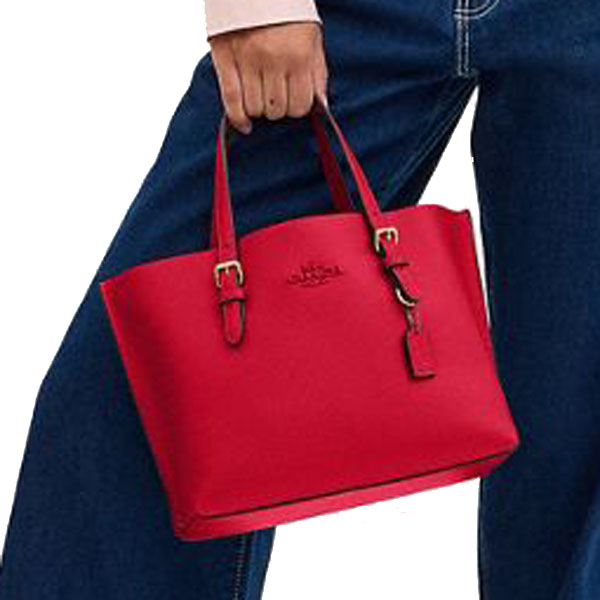 Coach Mollie Tote Bag 25 Bold Red # CV966