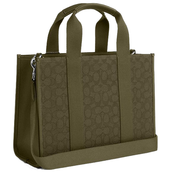 Coach Smith Tote Bag In Signature Jacquard Silver Olive Drab # CY368