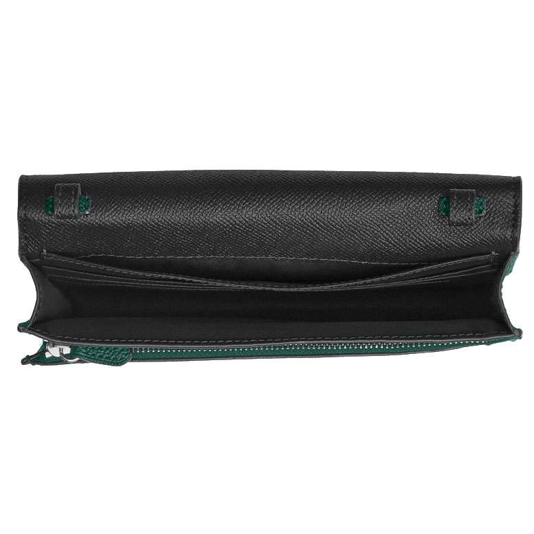 Coach Anna Foldover Clutch Crossbody Bag Emerald Green # CX592