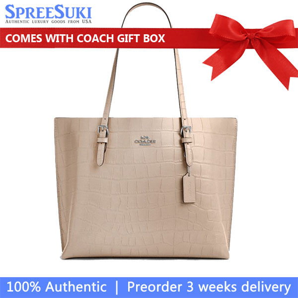 Coach Mollie Tote Bag Silver Stone # CW018