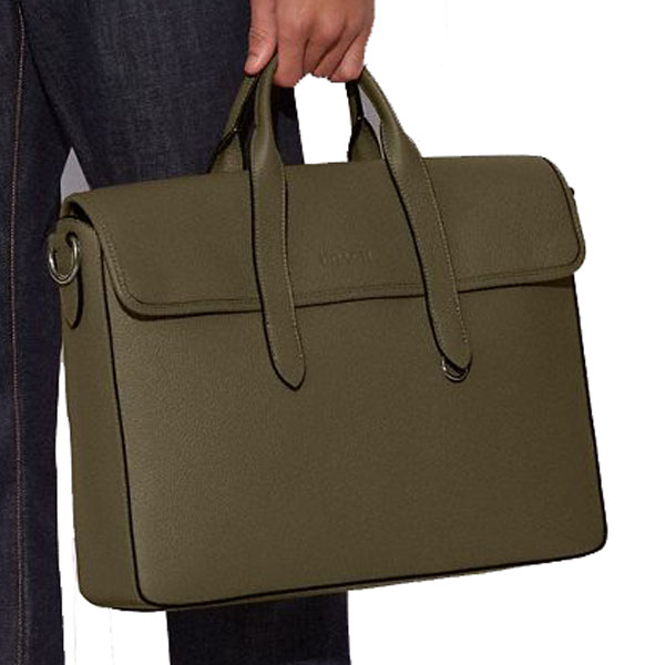 Coach Sullivan Portfolio Brief Gunmetal Utility Green # C9875