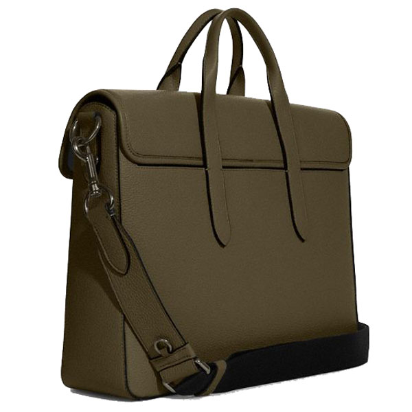 Coach Sullivan Portfolio Brief Gunmetal Utility Green # C9875