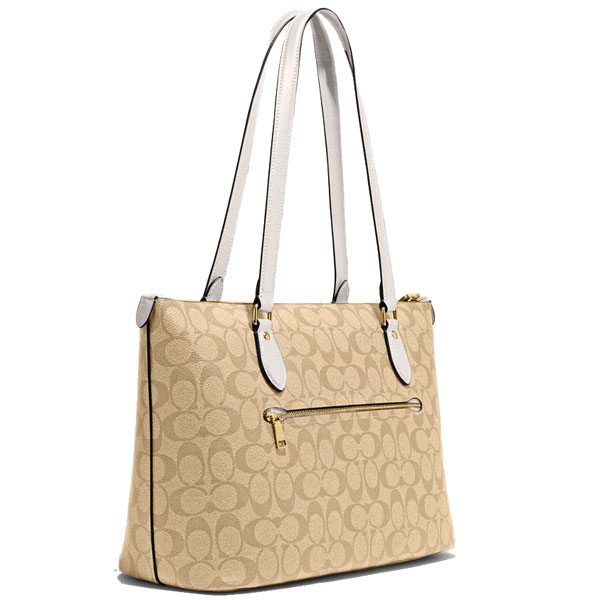 Coach Gallery Tote Bag In Signature Canvas Light Khaki Chalk # CH504