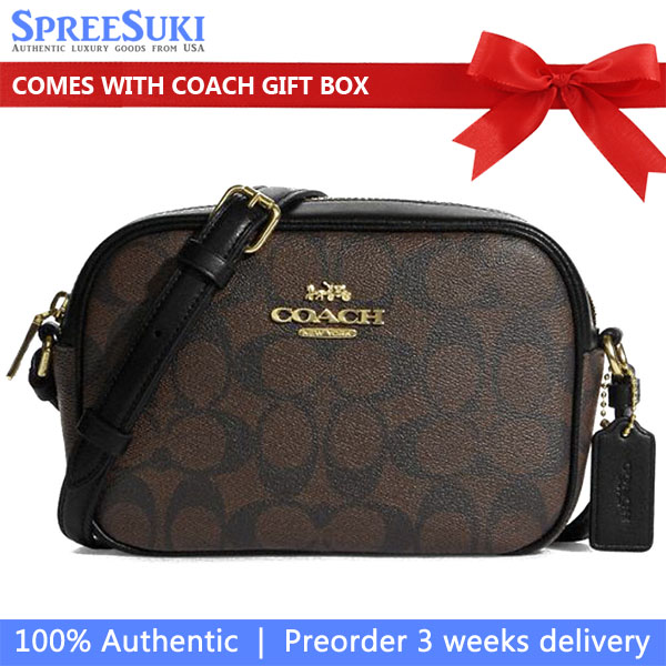 Coach Crossbody Bag Signature Mini Jamie Camera Bag Brown Black # C9926