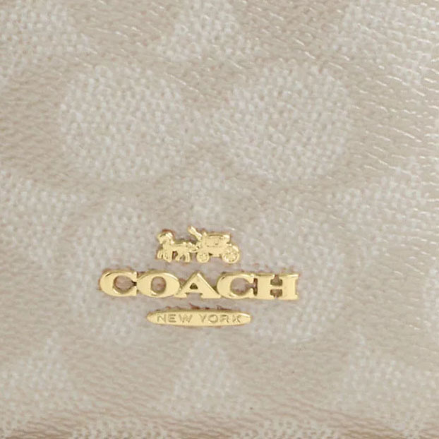 Coach Phone Crossbody Bag In Signature Canvas Champagne Multi # CW401