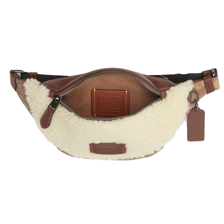 Coach Warren Mini Belt Bag In Signature Canvas Tan Natural Vintage Brown # CY884