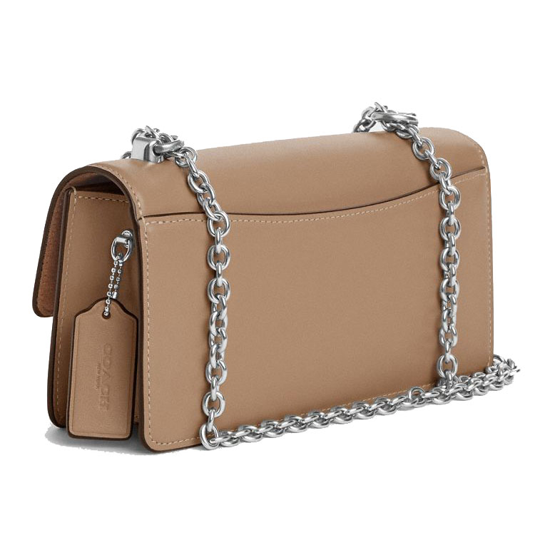 Coach Eliza Flap Crossbody Bag Silver Taupe # CP008