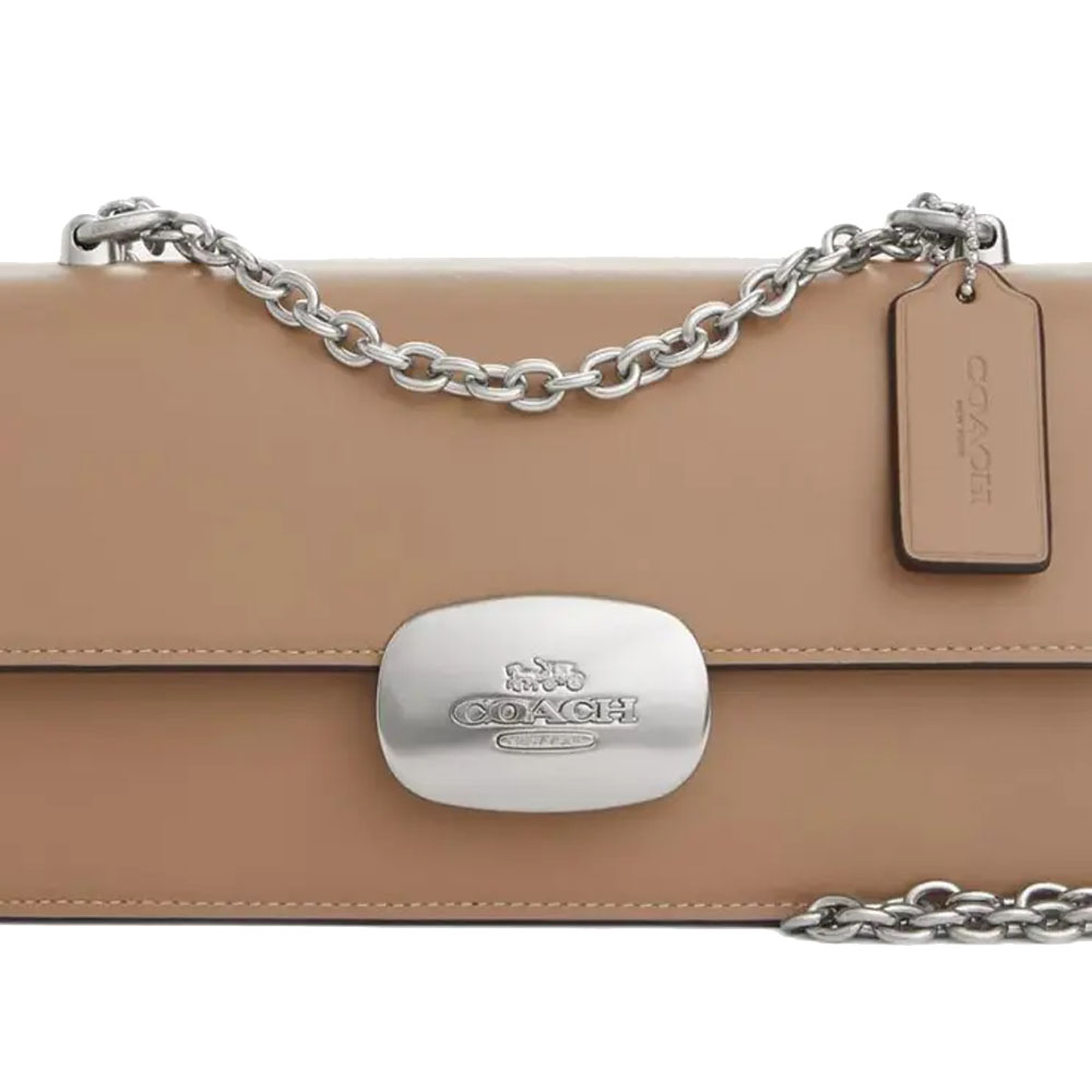 Coach Eliza Flap Crossbody Bag Silver Taupe # CP008